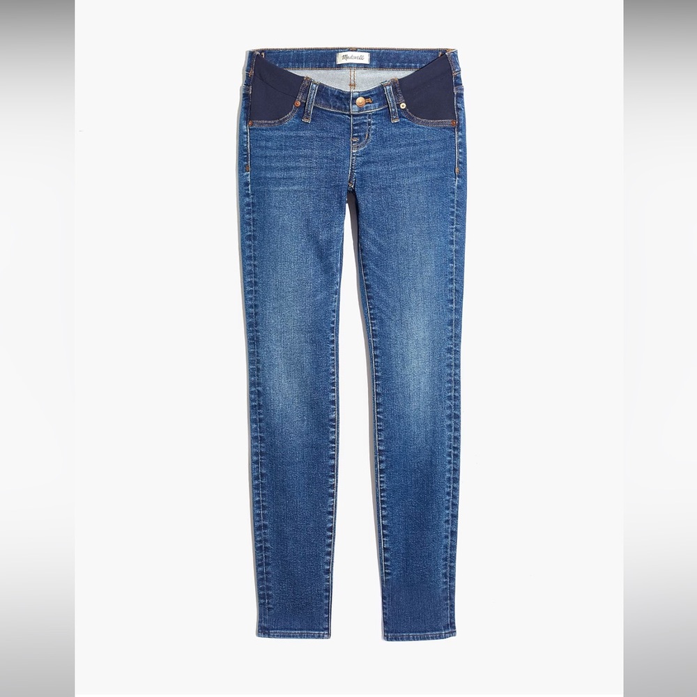 Maternity Side-Panel Skinny Jeans in Wendover Wash: Adjustable TENCEL™ Denim